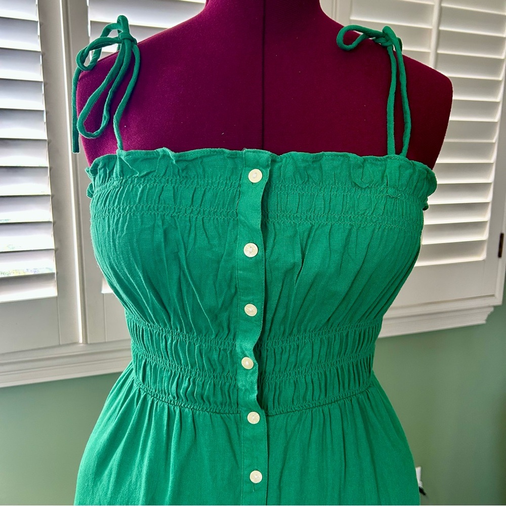 Universal Thread Green Button-Down Linen Blend Mi… - image 4